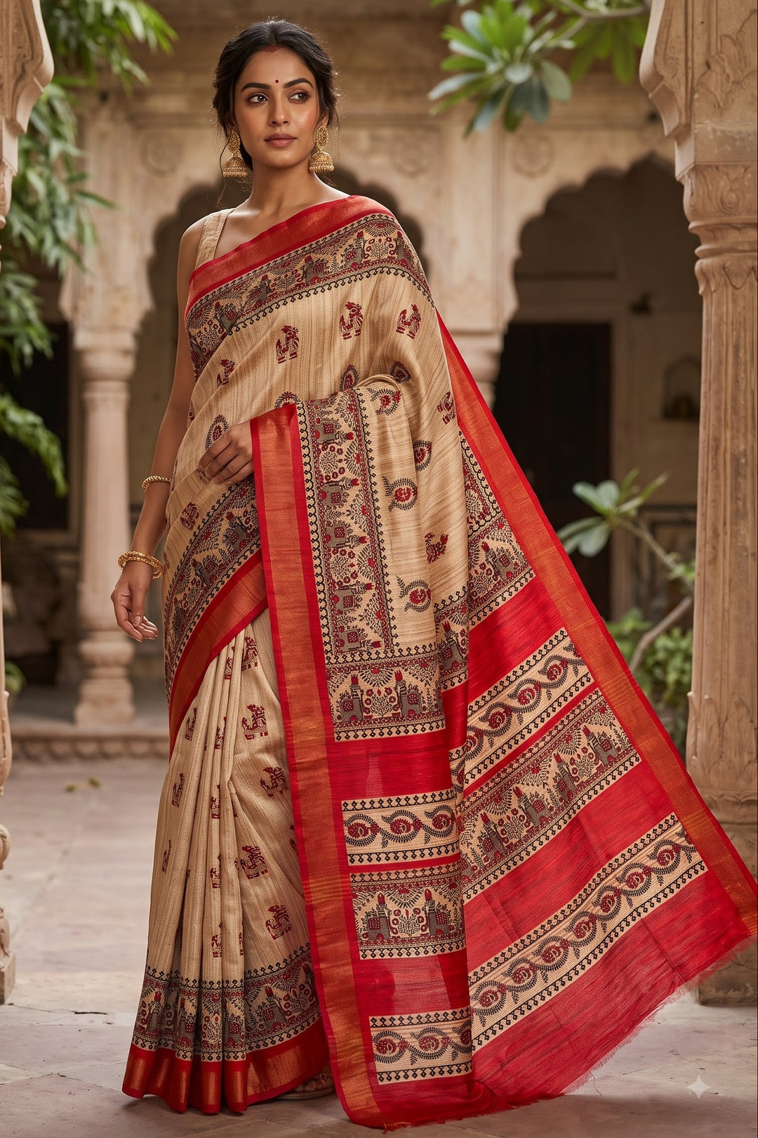 Aabhaangi  Ghicha Tussar Silk Saree