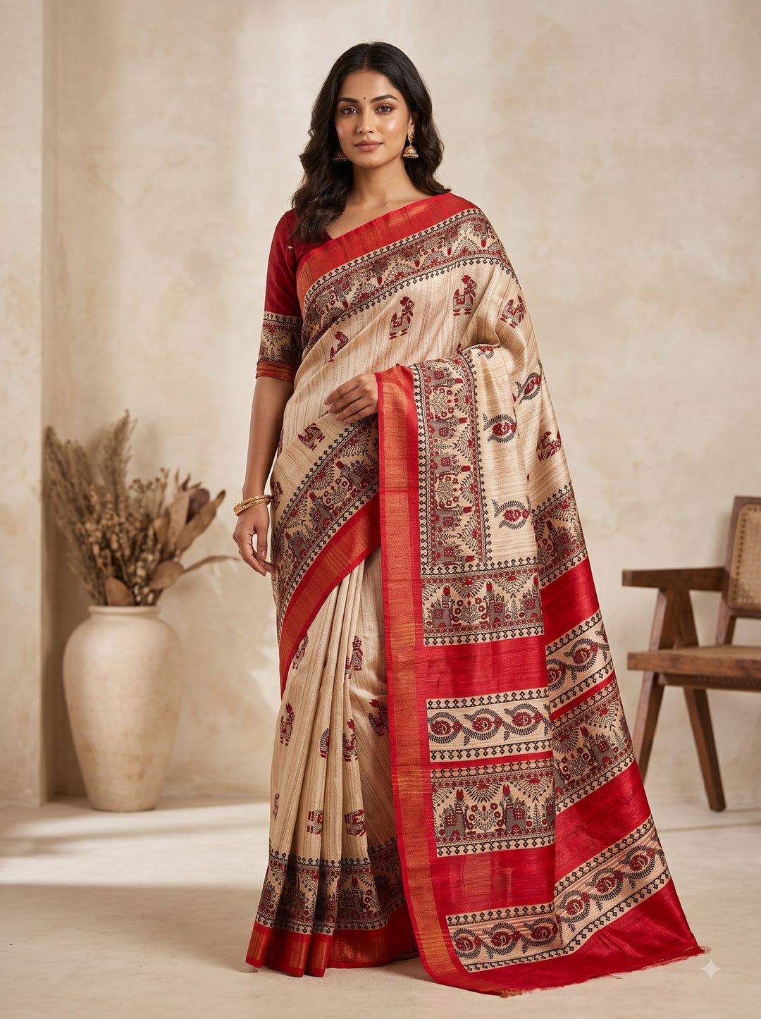 Aabhaangi  Ghicha Tussar Silk Saree