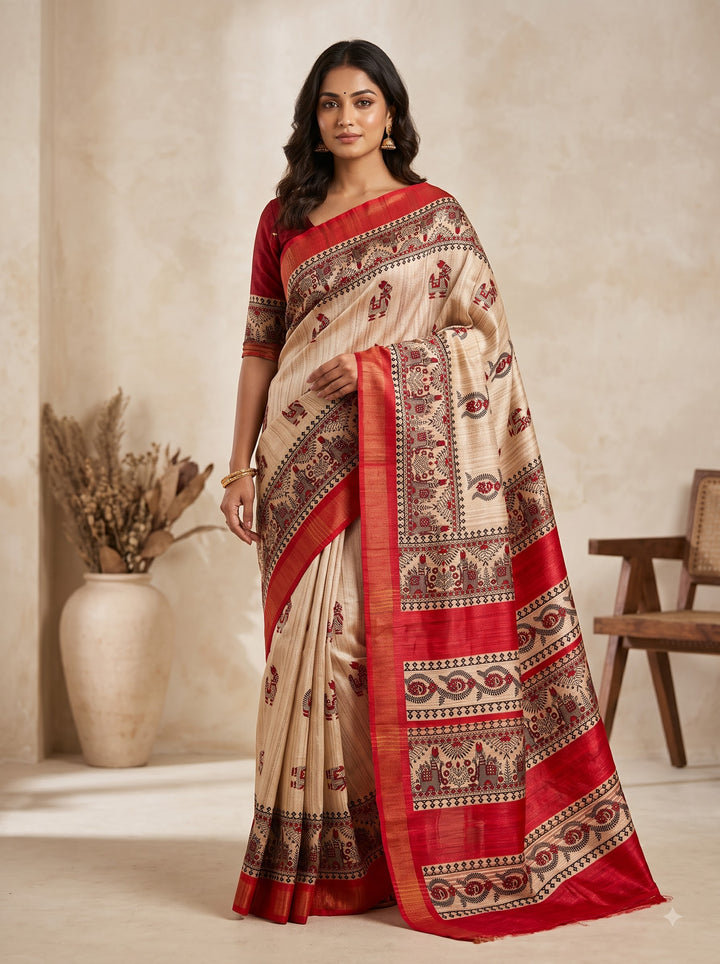 Aabhaangi  Ghicha Tussar Silk Saree