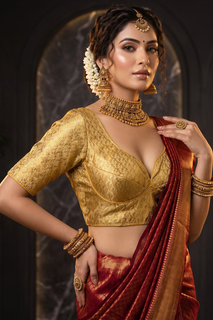 Golden Shine Brocade Blouse