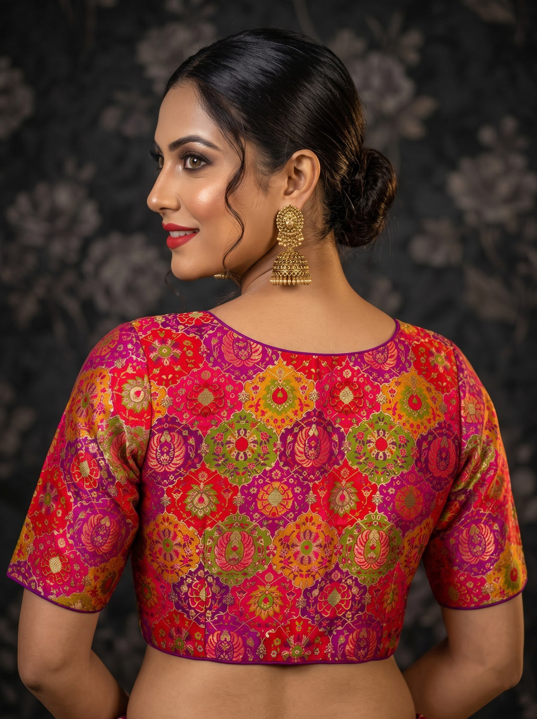 Crown on Repeat- Katan Silk Banarasi Blouse