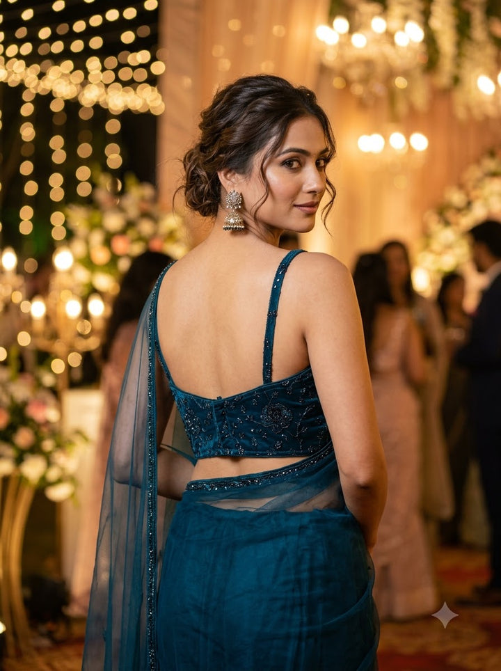 Beauty in Bling – Designer Katdana & Thread Embroidered Blouse