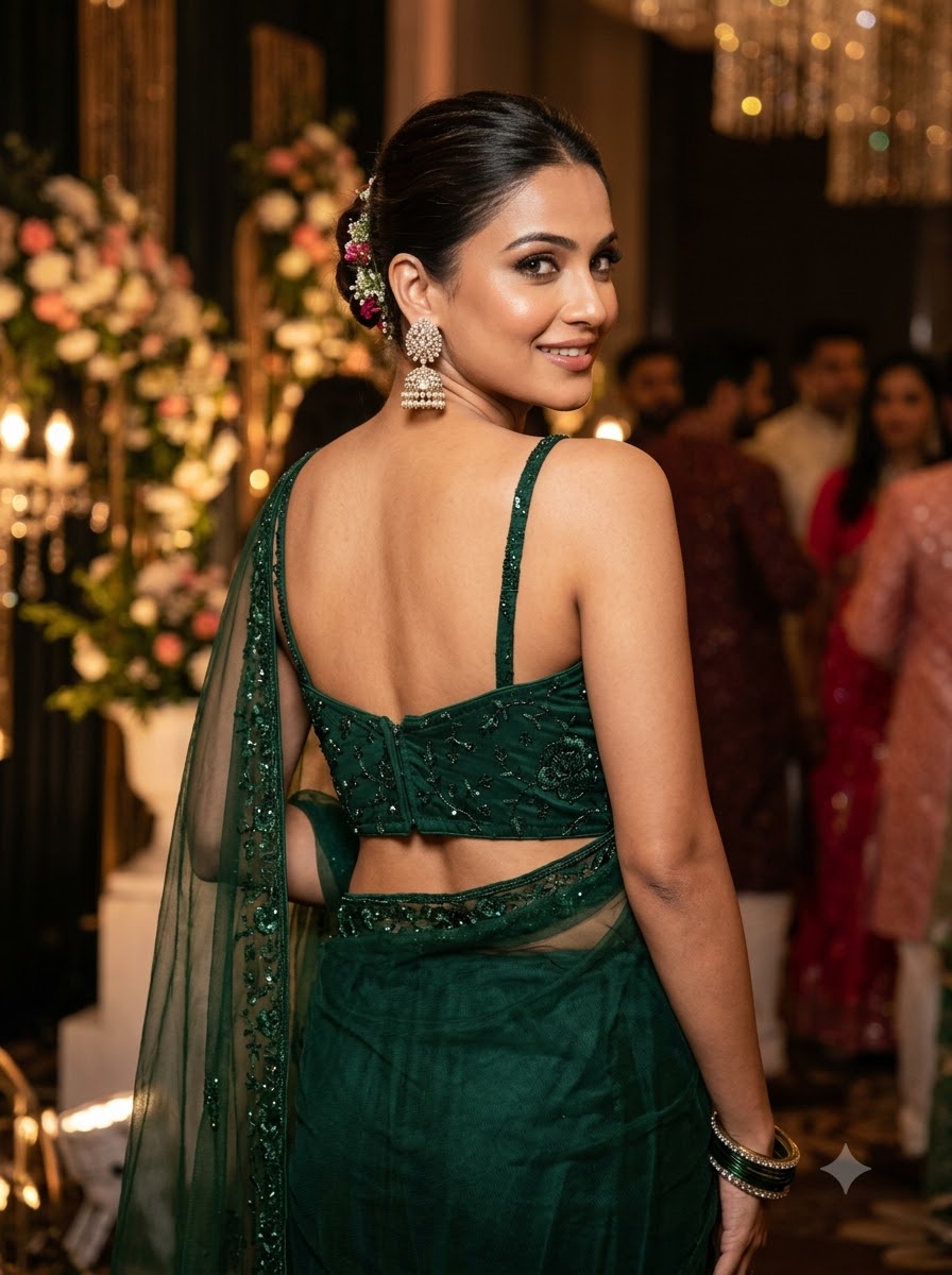 Beauty in Bling – Designer Katdana & Thread Embroidered Blouse