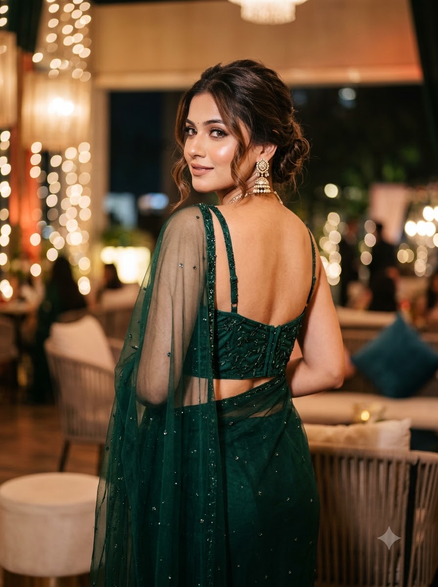 Beauty in Bling – Designer Katdana & Thread Embroidered Blouse