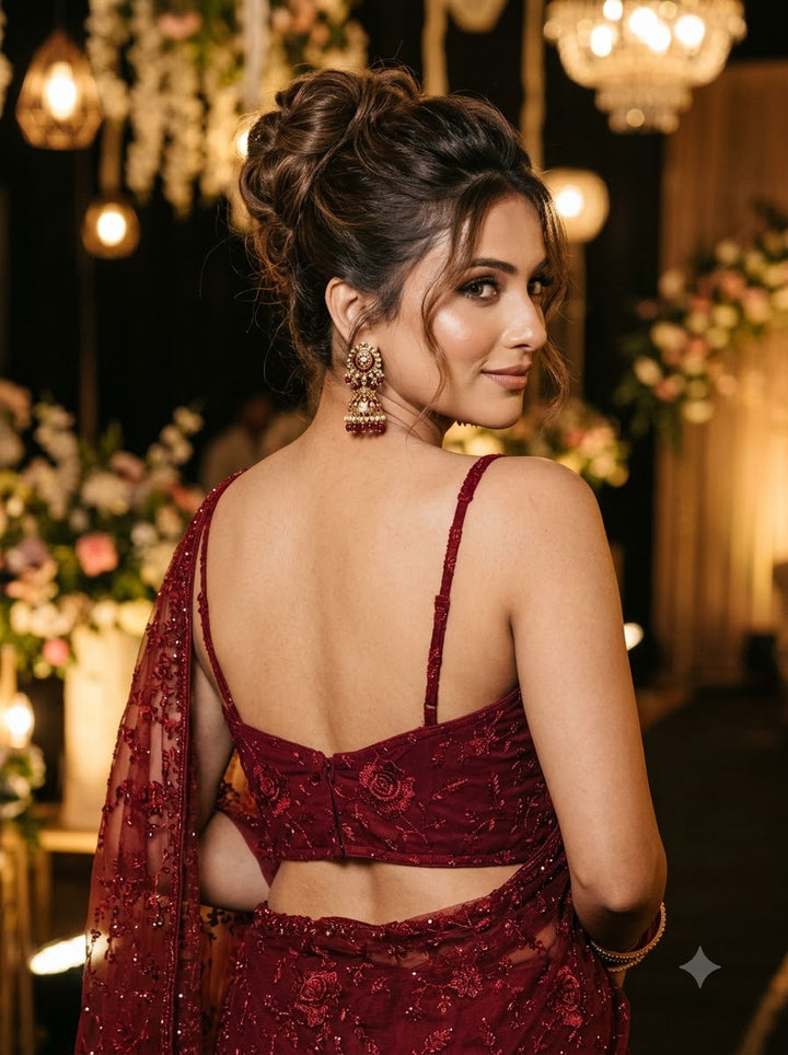 Beauty in Bling – Designer Katdana & Thread Embroidered Blouse