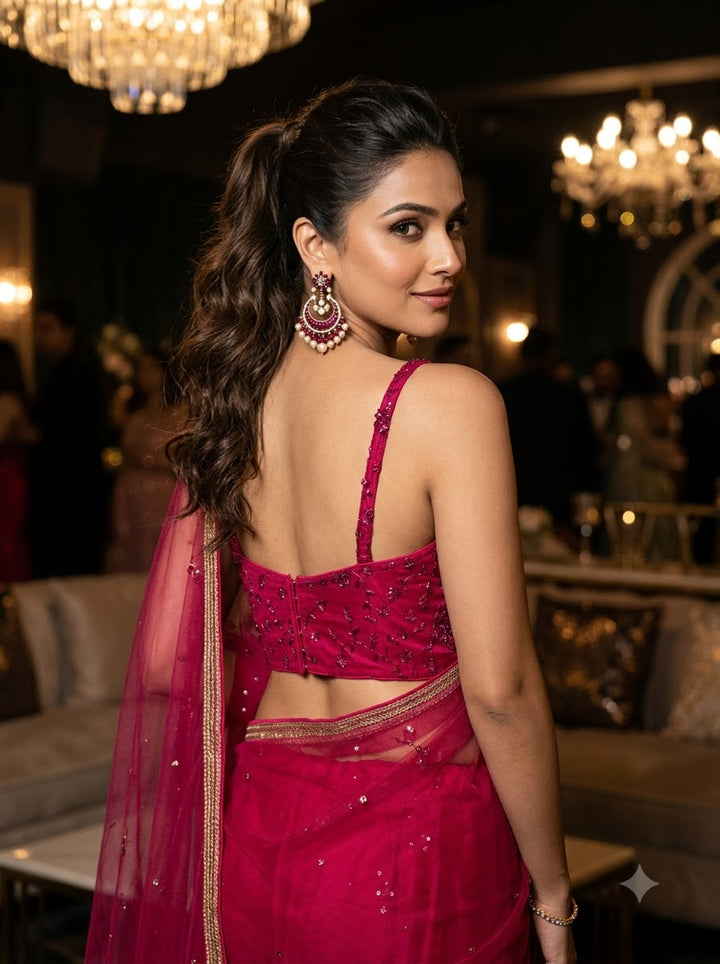 Beauty in Bling – Designer Katdana & Thread Embroidered Blouse