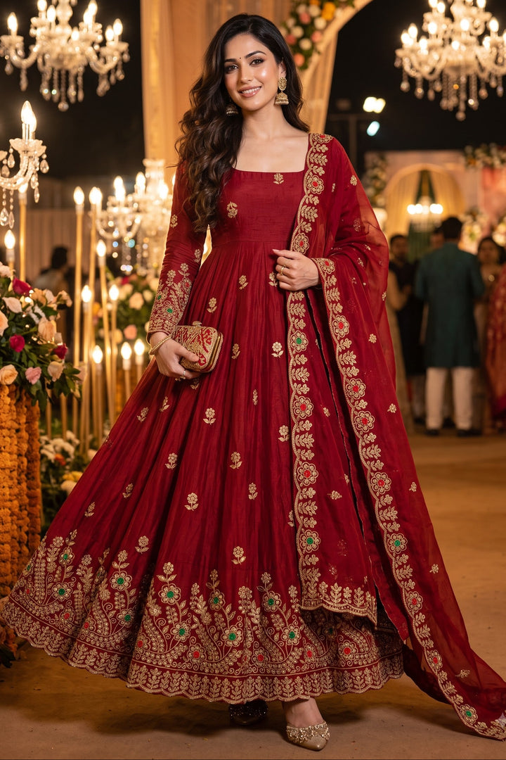 Heritage Glamour Embroidery Gown Set