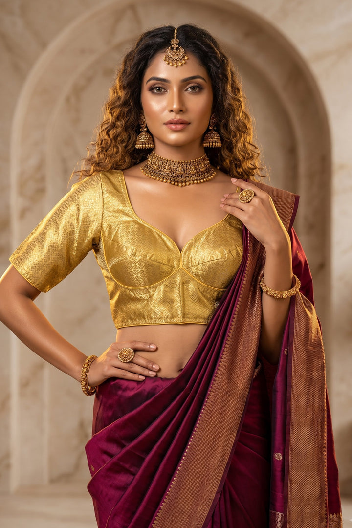 Golden Shine Brocade Blouse
