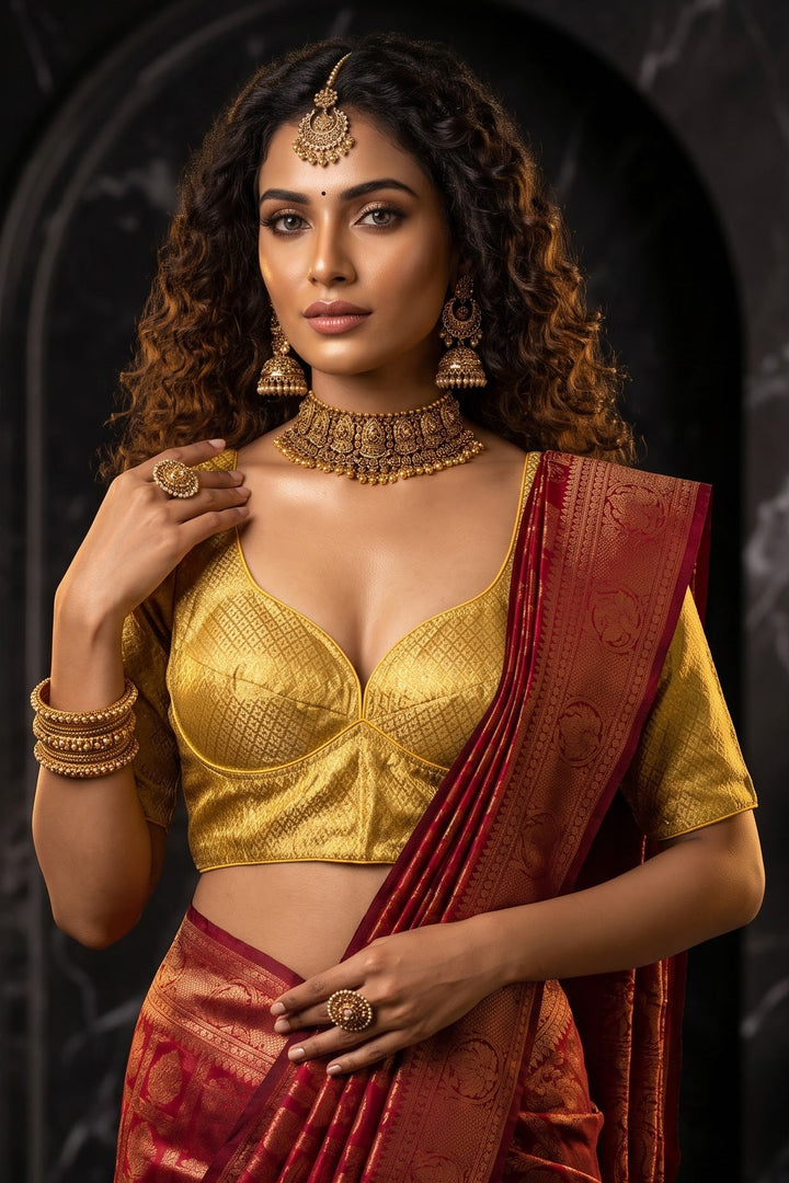 Golden Shine Brocade Blouse