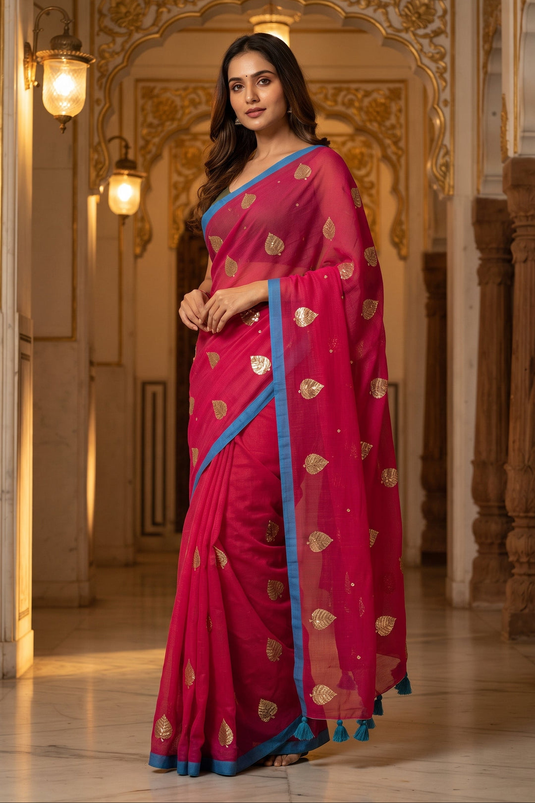 Mandarin Muse Mul Cotton Saree