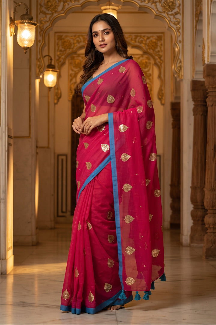 Mandarin Muse Mul Cotton Saree