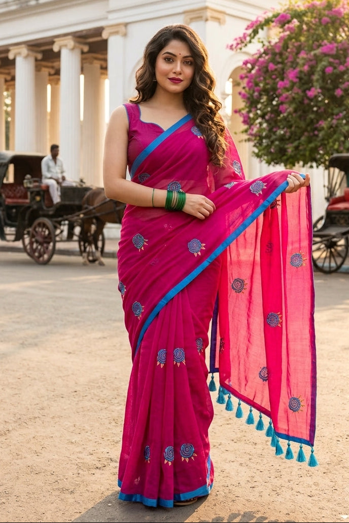 Sunrose Elegance Mul Cotton Saree