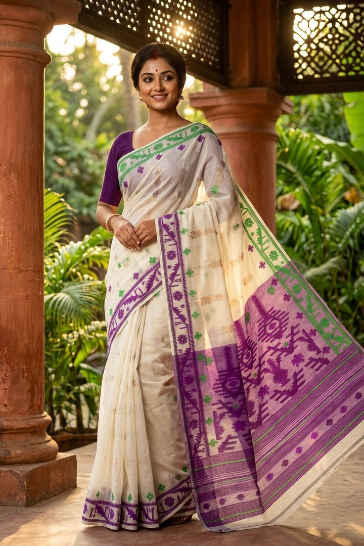 Oitijjho Sutra Ganga Jamuna Dhakai Jamdani Saree