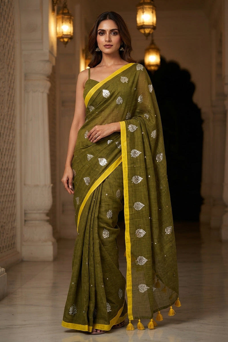Mandarin Muse Mul Cotton Saree