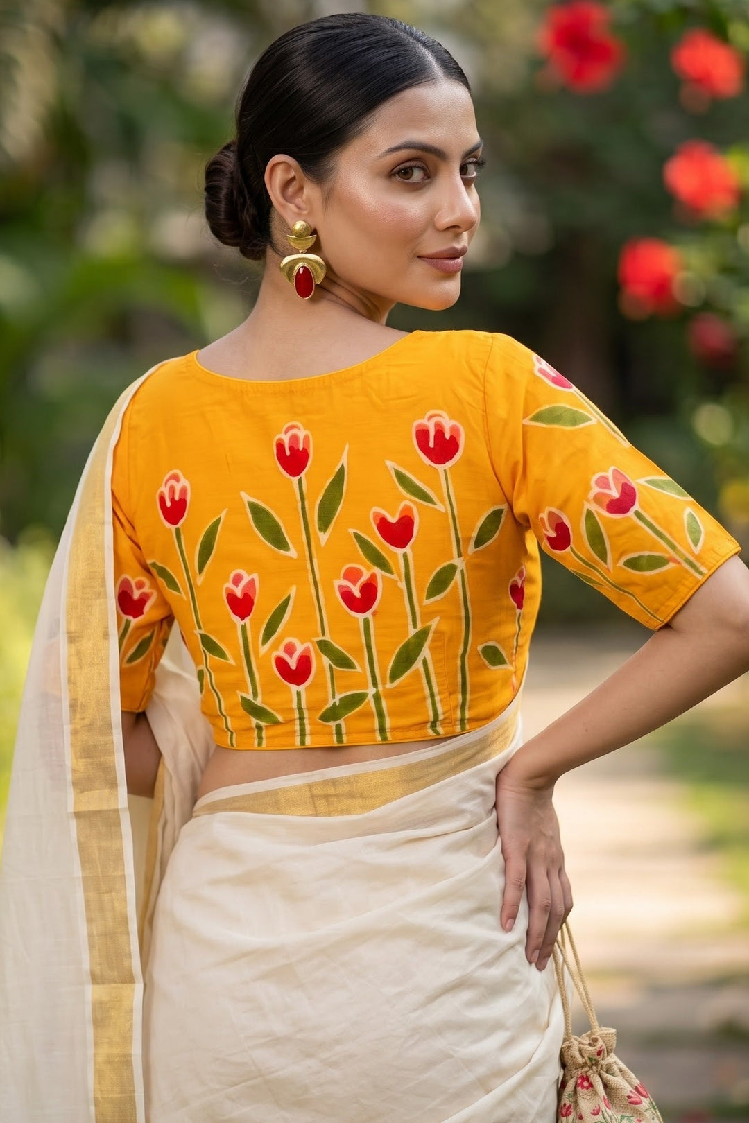 Tulip Charm Batik Blouse