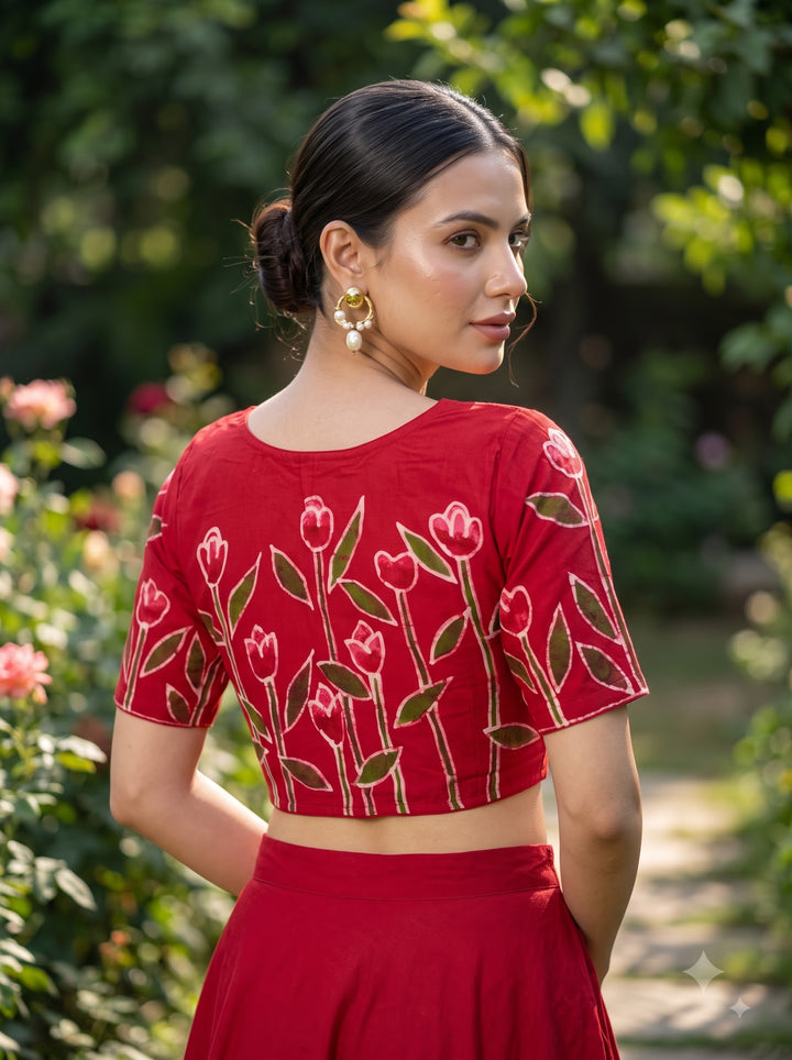 Tulip Charm Batik Blouse