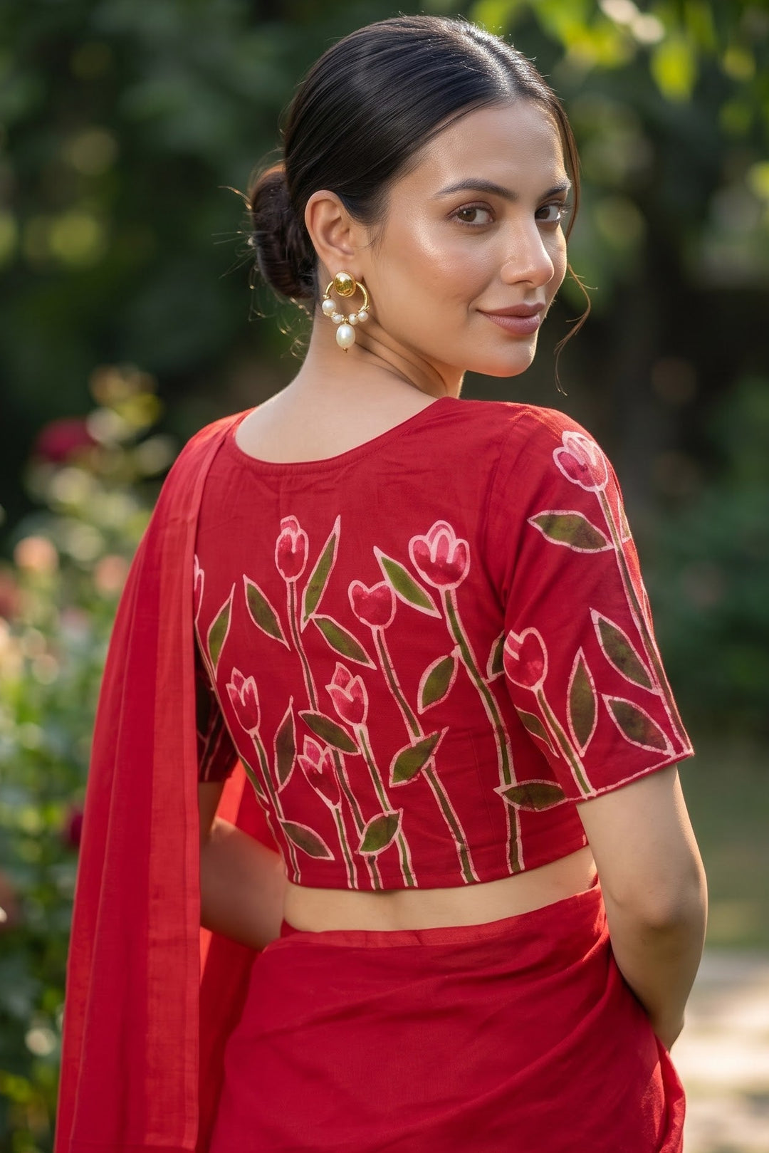 Tulip Charm Batik Blouse