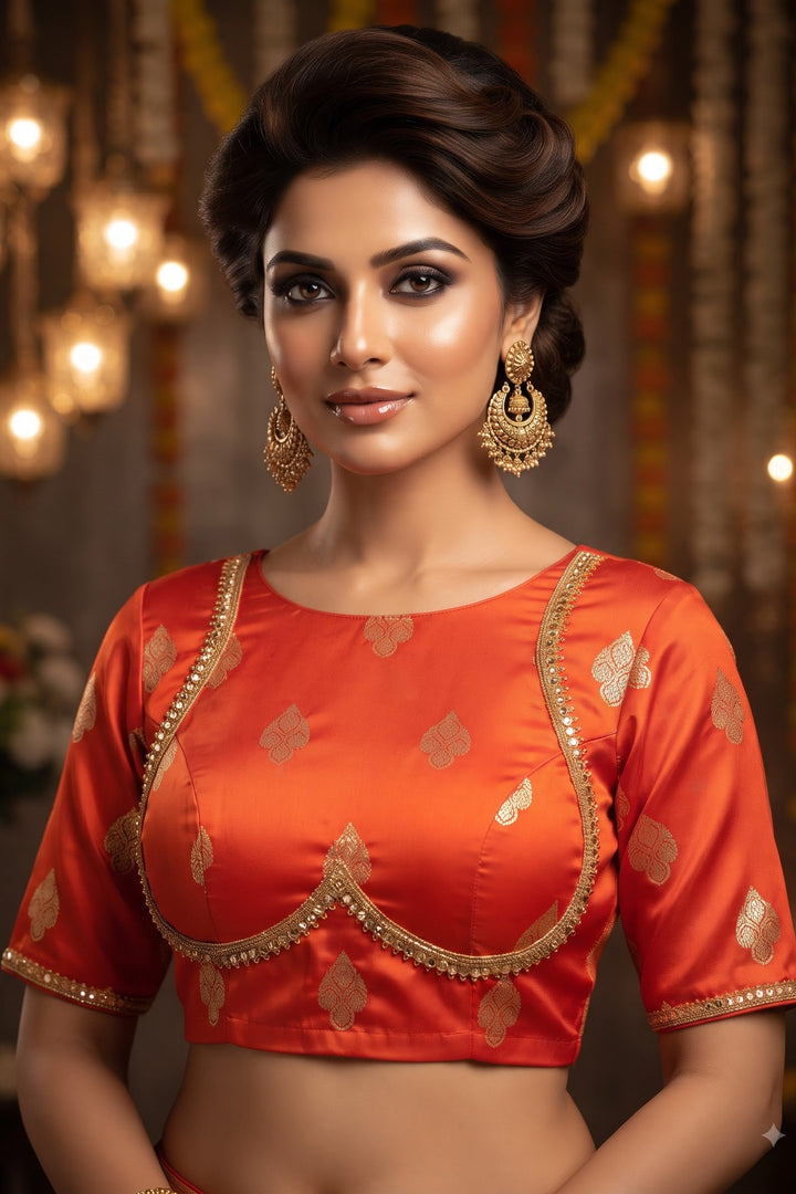 Sunehri Adaa Mashru Banarasi Silk Blouse