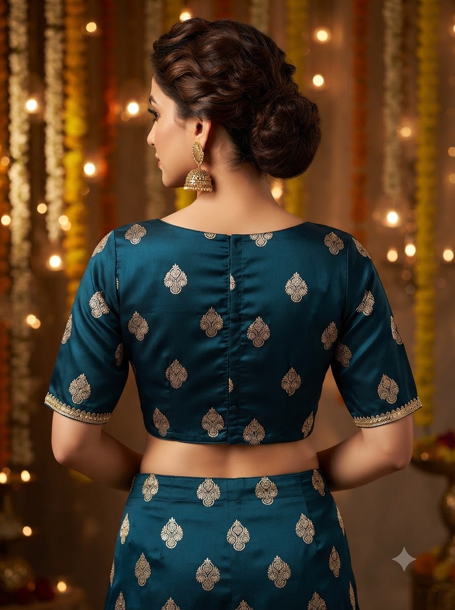Sunehri Adaa Mashru Banarasi Silk Blouse