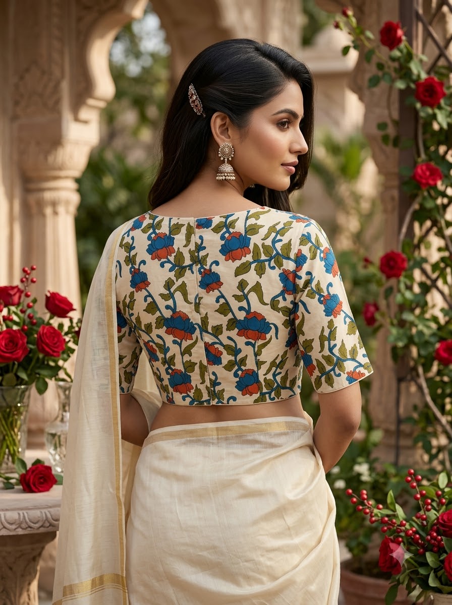 Floral Flex Kalamkari Blouse