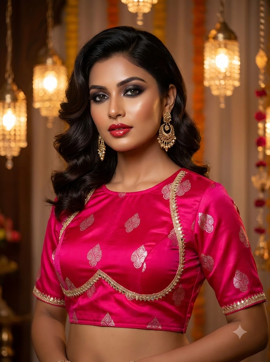 Sunehri Adaa Mashru Banarasi Silk Blouse