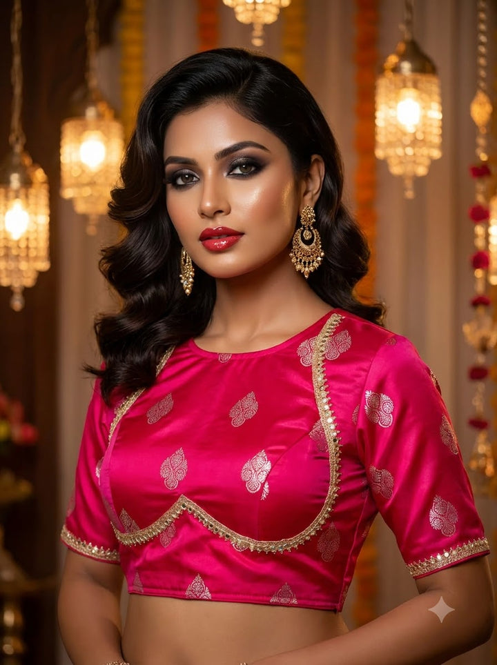 Sunehri Adaa Mashru Banarasi Silk Blouse