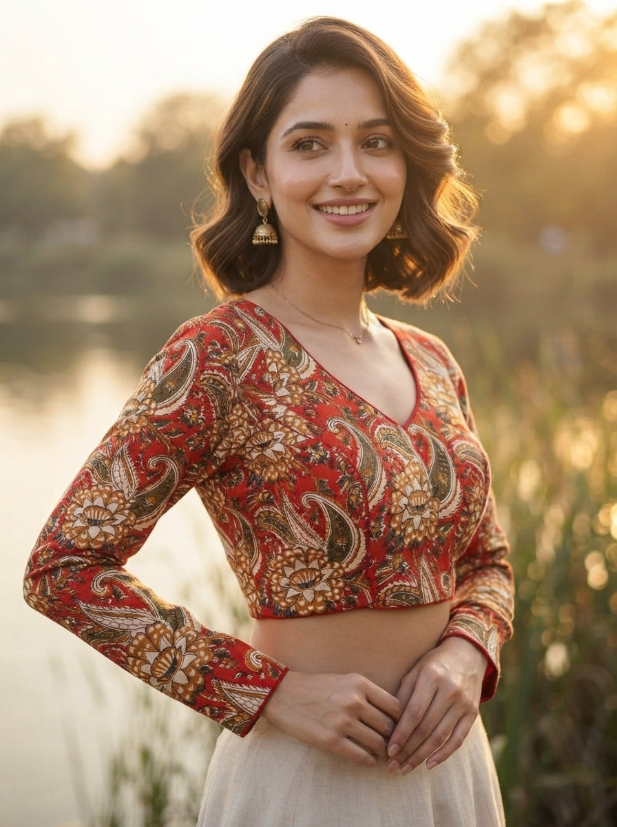 Wrapped In Dreams Ajrakh Cotton Blouse