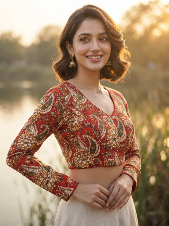 Wrapped In Dreams Ajrakh Cotton Blouse