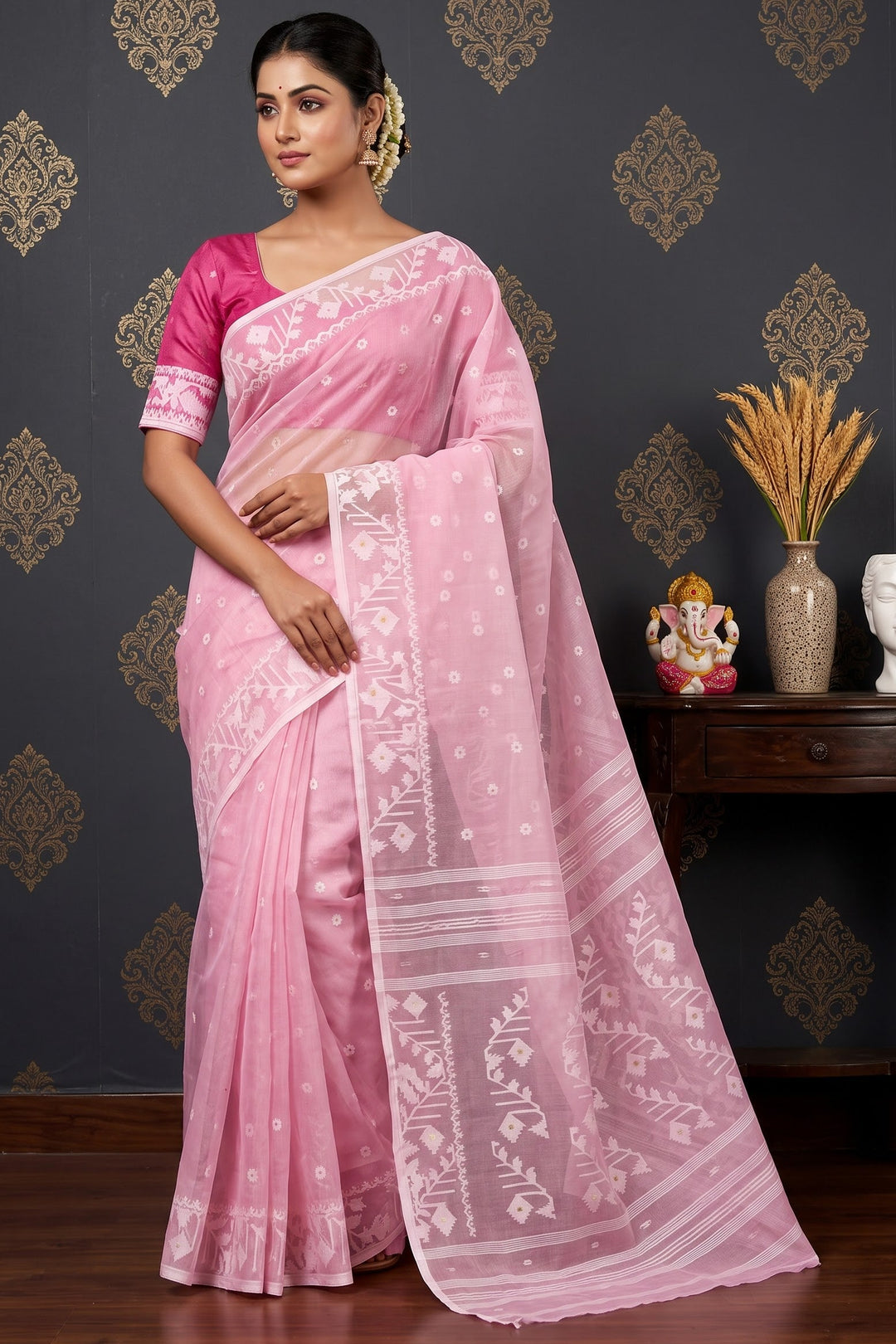 Nirob Rong Karat Dhakai Jamdani Saree