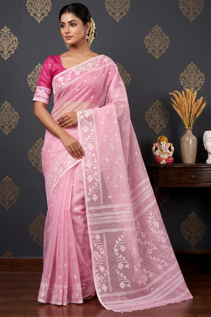Nirob Rong Karat Dhakai Jamdani Saree
