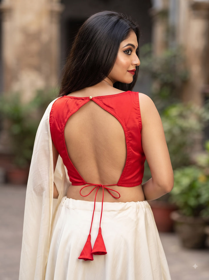 Peony Charm Designer Fancy Silk  Blouse