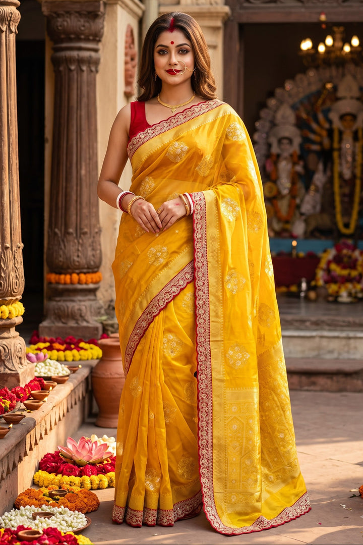 Go With  Banarasi Saree