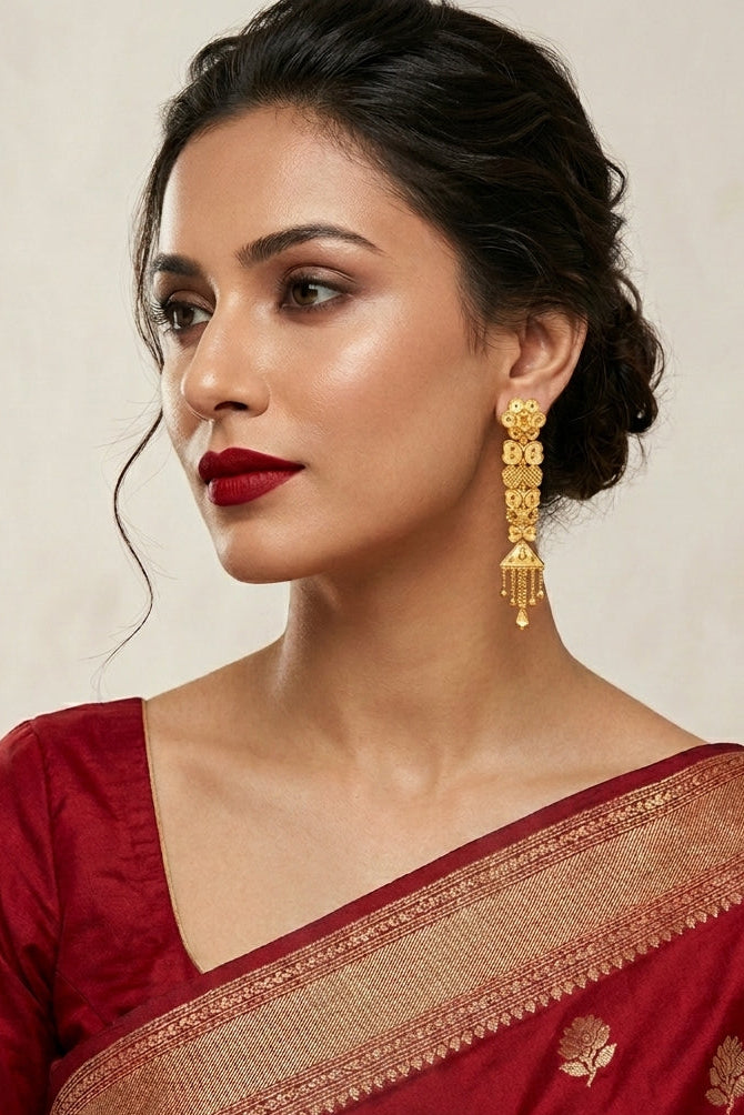 Aanshi Gold Plated Long Earrings