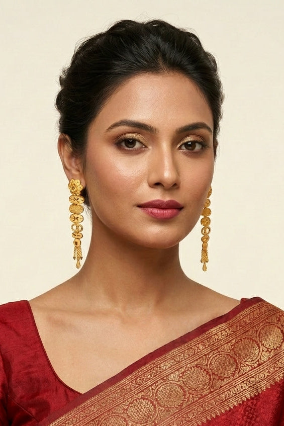Aishani Gold Plated Long Earrings