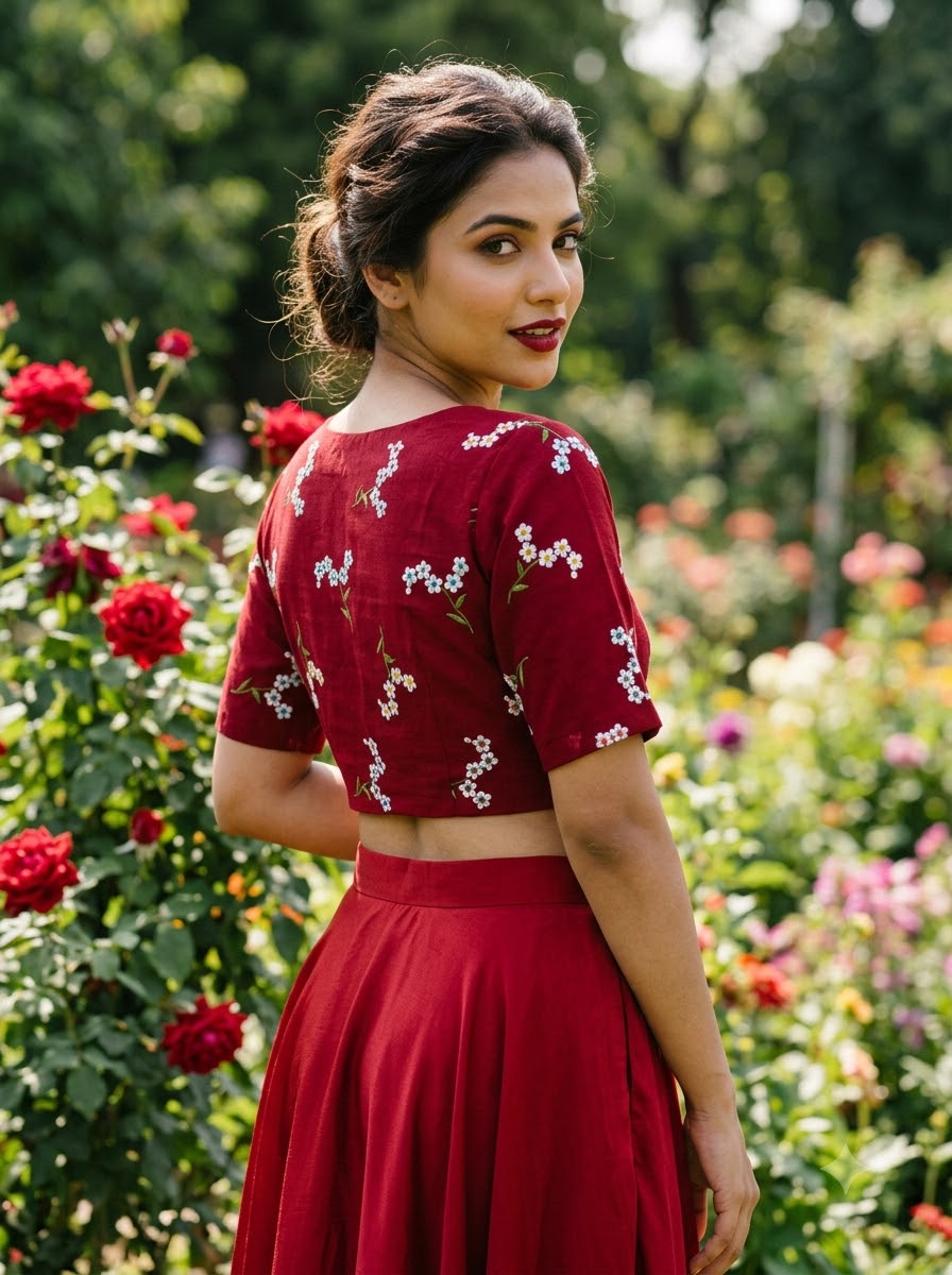 Blossom  Comes Alive Chanderi Silk Embroidered Blouse