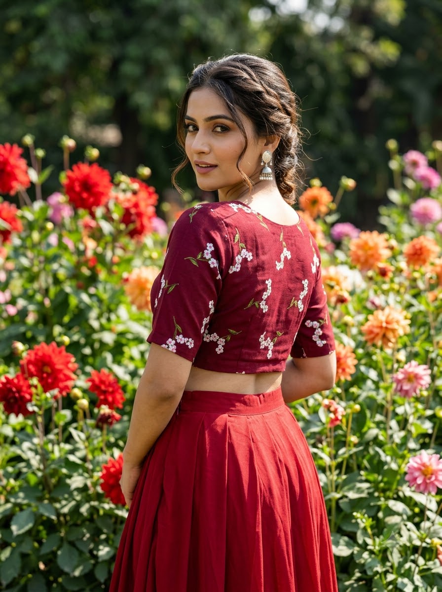 Blossom  Comes Alive Chanderi Silk Embroidered Blouse