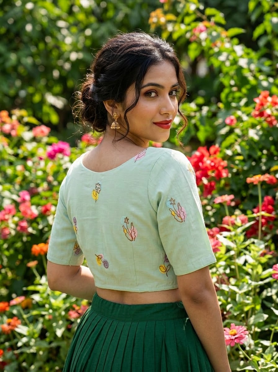 Behind Every Smile Chanderi Silk Embroidered Blouse