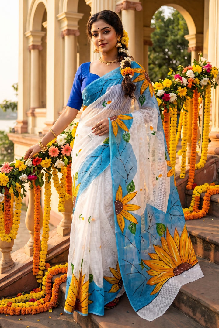 Surjomukhi Maya Hand Painted Resham Kota Saree