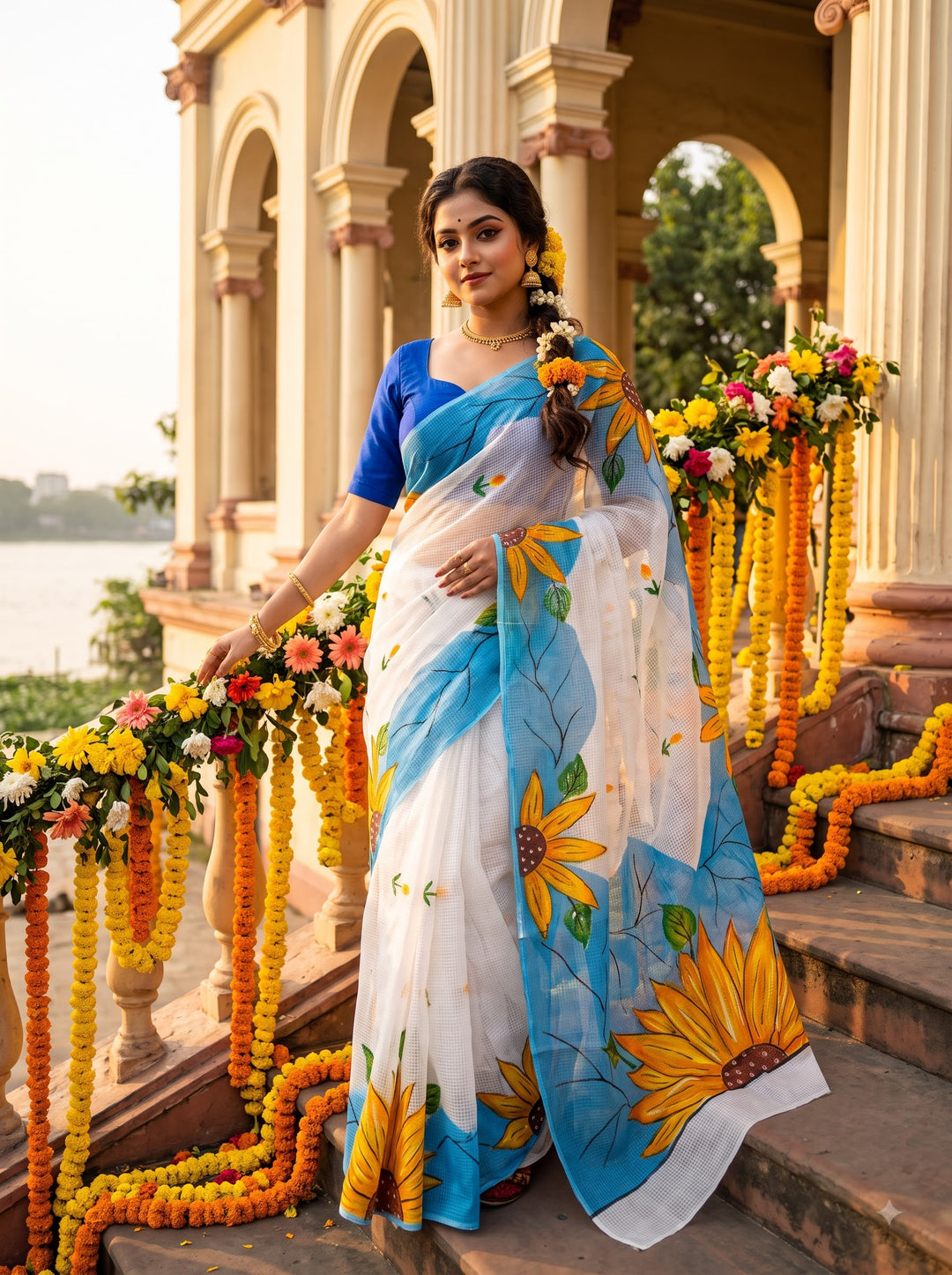 Surjomukhi Maya Hand Painted Resham Kota Saree