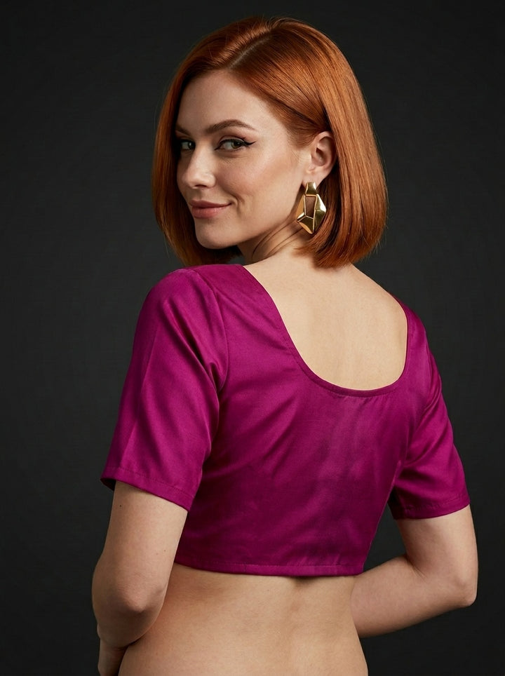 Plum Wave Solid Colour Blouse