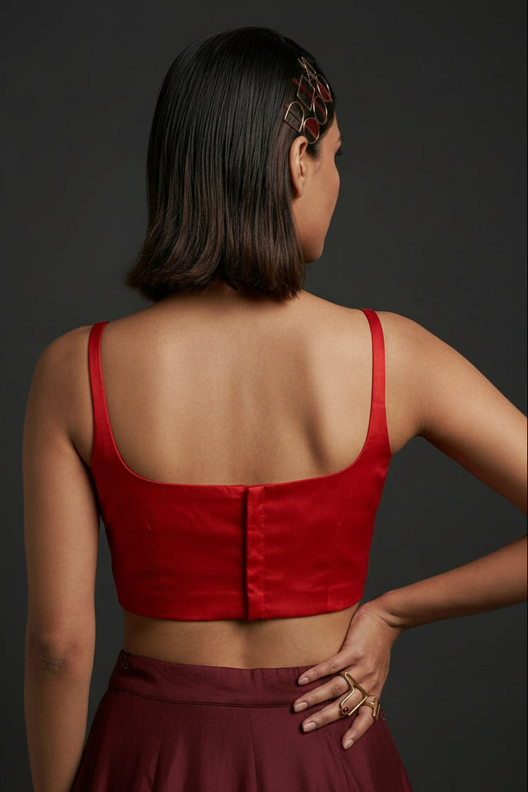 Cherry Blossom Strap - Solid Fancy Designer Blouse