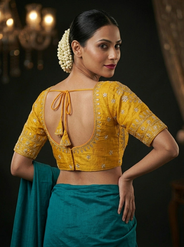 Yellow Serenity Fancy Silk Blouse