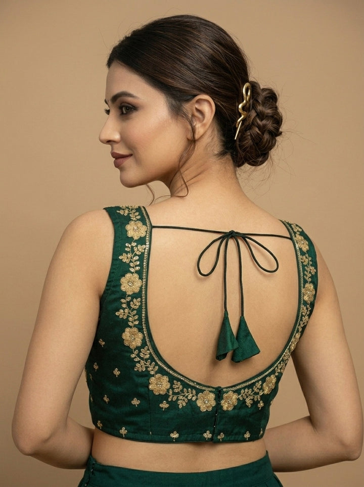 The Golden Forest Zari Embroidered Blouse