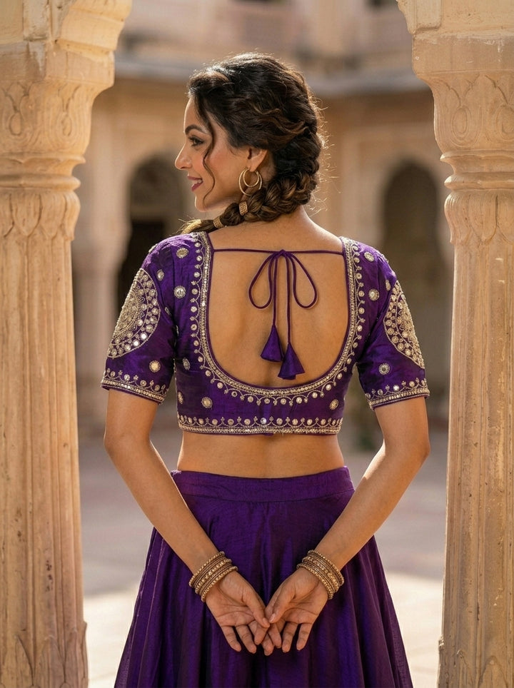 Imperial Purple Designer Silk Blouse