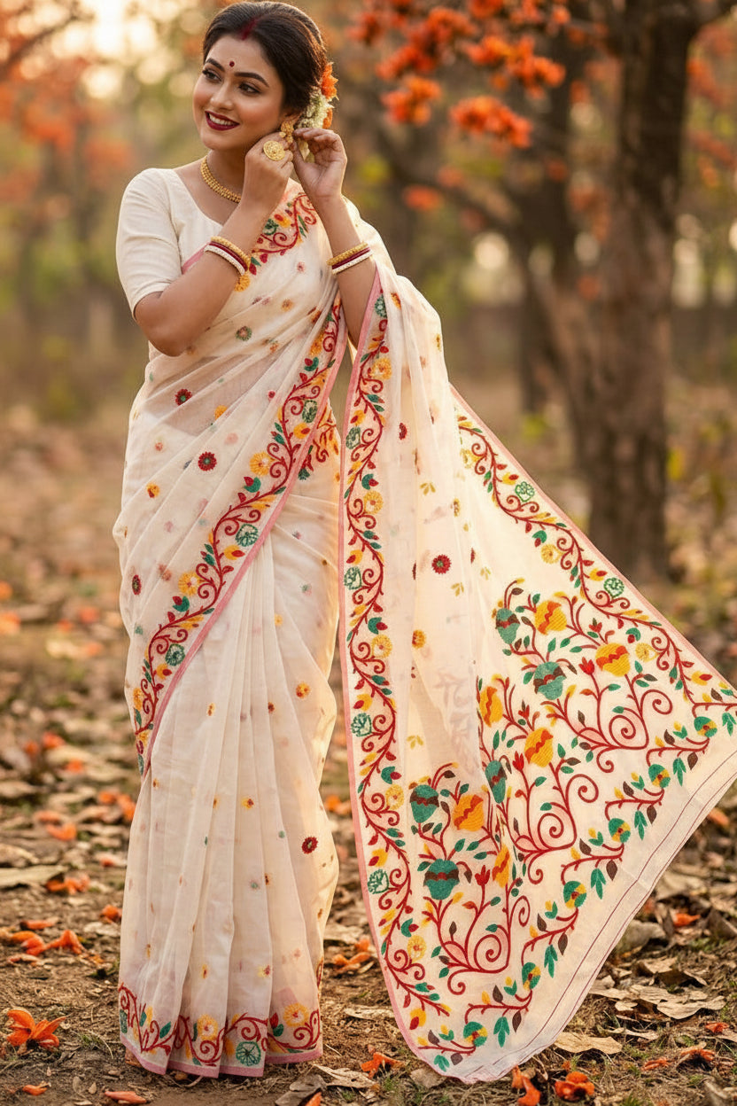 Rongoboti  (রঙ্গবতী)  Cotton Silk Saree