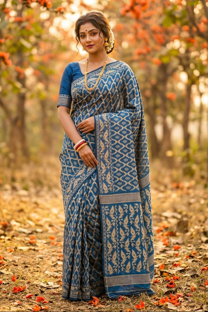 Neel Komol ( নীল কমল )Bengal Jamdani Saree