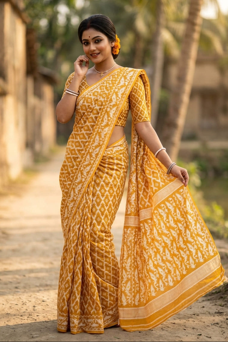 Neel Komol ( নীল কমল )Bengal Jamdani Saree