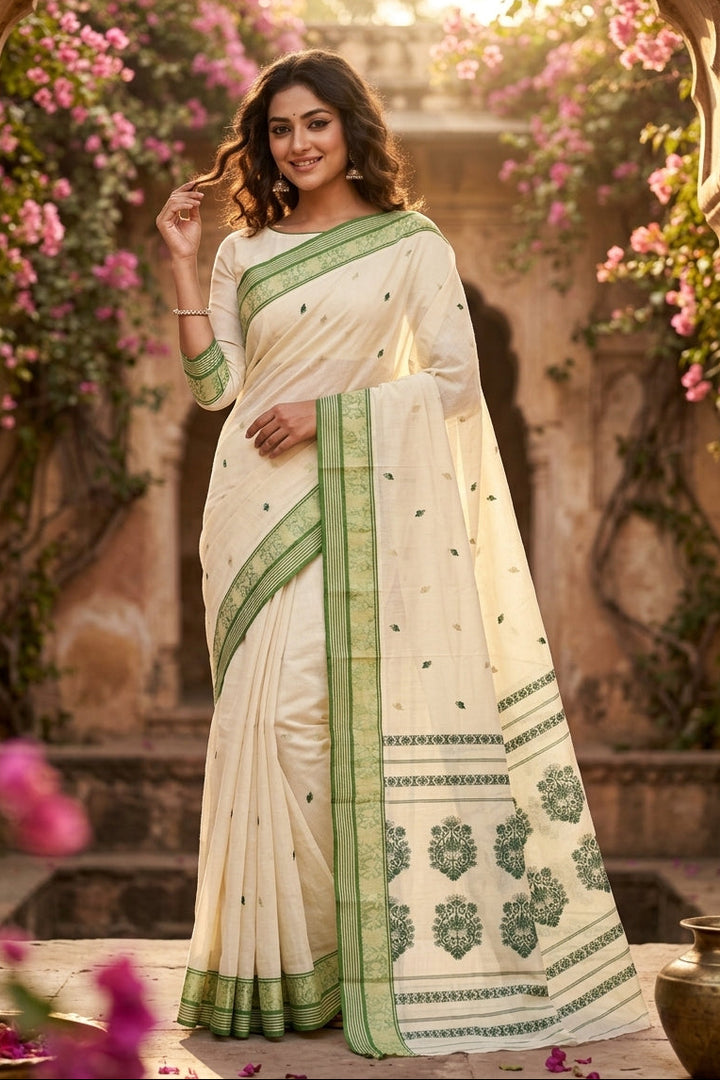 Bengal Tangail Tant Cotton Saree