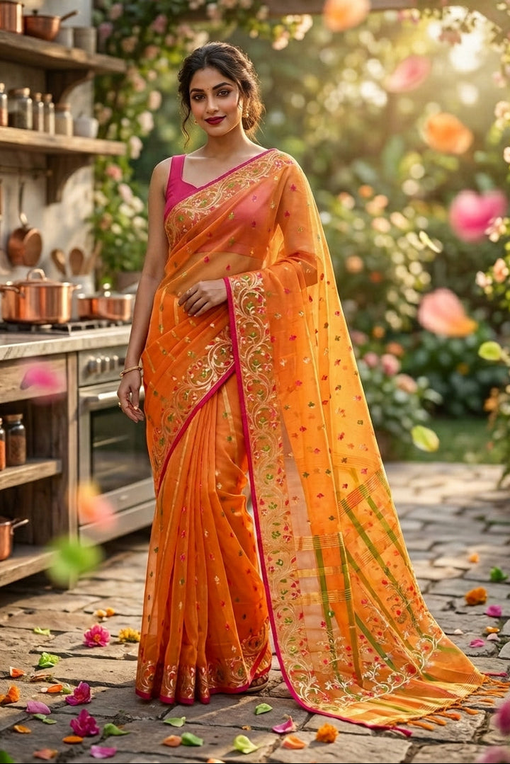 Divine Essence Muslin Jamdani Saree