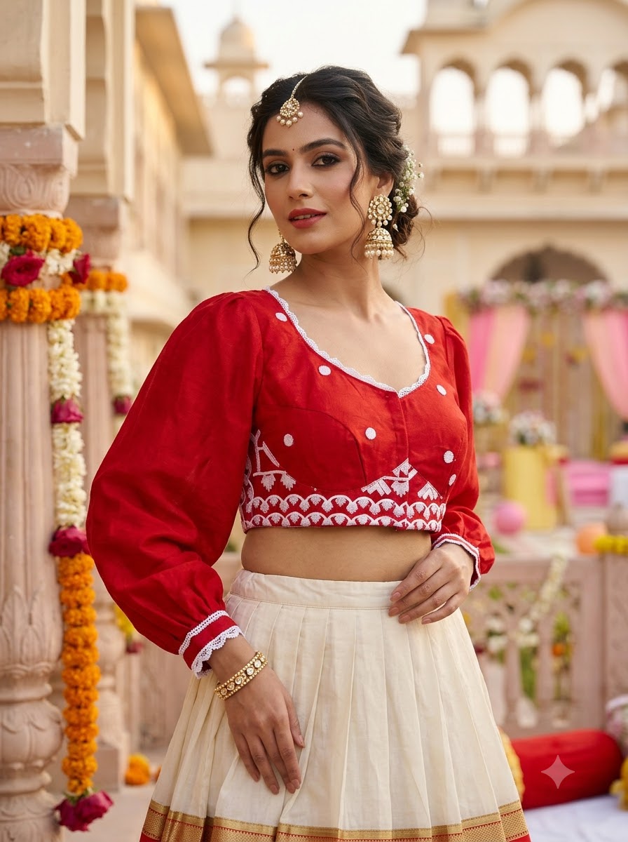 Once in Love Designer Vichitra Silk Blouse